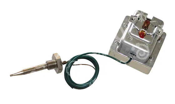 termostat pojistný 338°C, 3 fáze/20A/400V, E.G.O., kapilára 900 mm